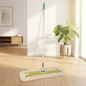 Extra Large High Pile Twisted Cotton Yarn Rectangular Sweeping Dust Mop for Museum Floor