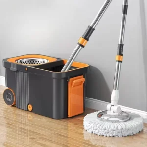 Extra Large Thickened Household Spin Mop with Automatic Bucket Hands Free One Swipe Cleaning Mop