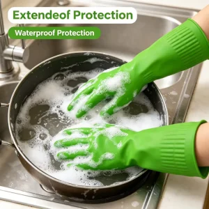 Extra Long Medium Nitrile Gloves Straight Cuff Anti Slip Durable Tear Resistant Household Kitchen Cleaning Reusable RTS
