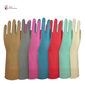 Extra Long Pink Waterproof Latex Household Gloves for Cleaning Dishwashing Rubber Gloves