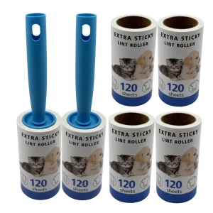 Extra Sticky Pet Hair Remover Lint Brush for Dog and Cat Hair Removal Manual Plastic Roller Home Cleaning and Dust Wiping