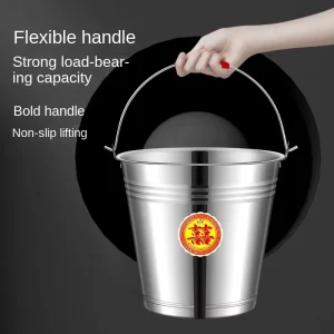 Extra Thick Stainless Steel Lifting Bucket Multi-Use Portable Household Bucket Stock