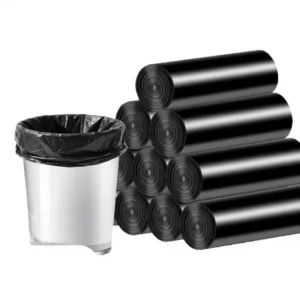 Extra thick Large size Roll packed Black Trash Bags High density Polyethylene Flat mouth Style Commercial Household Use 30 Rolls