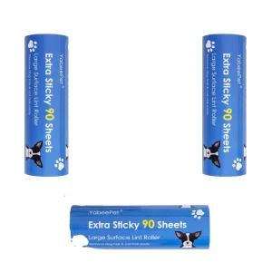 Extreme Sticky Large Surface Lint Roller Long Handle Pet Hair Remover Designed for Removing Pet Dog Cat Hair 90 Sheets