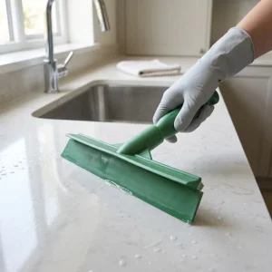 FDA Compliant Food Grade Industrial Hygienic Single Bladed Silicone Hand Table Squeegee with Mini Handle