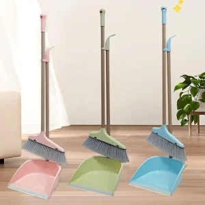 FF2078 Long Handle Plastic Brooms Dustpans Office Home Kitchen Lobby Floor Cleaning Broom and Dustpan Set