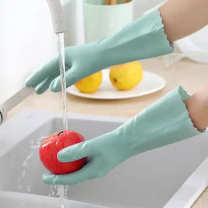 FF2473 Thicken Household Cleaning Gloves Dish Washing Gloves Fleece Lined Kitchen Dishwashing Gloves