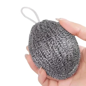 FF2794 Stainless Steel Sponge Scouring Pad Heavy Duty Cleaning Brush Kitchen Dishwasher Pot Pan Sponge Steel Wool Scrubber