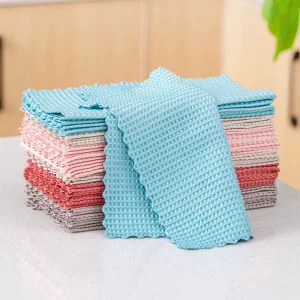 FF3148 Scratch Lint Free Microfiber Waffle Weave Glass Window Towel Car Drying Towel Kitchen Dish Cloths Glass Cleaning Cloth