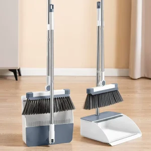FF5190 Indoor Room Office Floor Sweeping Combo Self Cleaning Teeth 180° Rotating Brush Head Broom and Dustpan Set