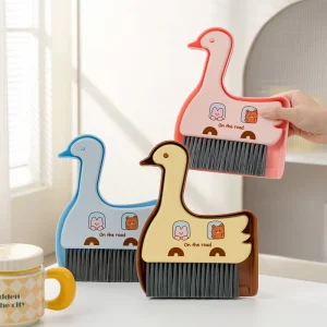 FF5194 Home Kitchen Goosey Shaped Small Hand Broom Dustpan Set Office School Desk Table Mini Broom and Dustpan Set