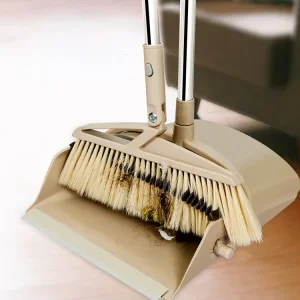 FF5201 Adjustable Head Floor Sweeping Cleaning Teeth Broom with Dustpan Combo Set Household Indoor Broom and Dustpan Set