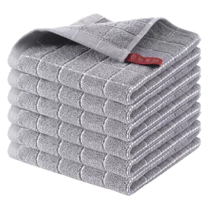 FF5272 30*30cm Plaid Microfiber Towel With Loop Kitchen Dish Cleaning Cloths Rags Reusable Lint Free Microfiber Cleaning Cloths