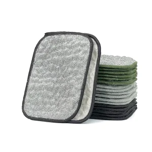 FF5485 Multipurpose Non Scratch Steel Wire Dishcloths Wire Dishwashing Rags Double Side Bubble Cotton Yarn Cleaning Cloths
