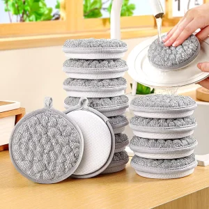 FF5715 Bubble Steel Wire Kiichen Scrubbing Pads Non Scratch Dish Sponge Scrubber Double Side Steel Wool Kitchen Sponges