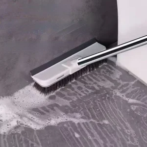 FF5772 2 in 1 Bathroom Shower Scrape Cleaning Brush Kitchen Garage Wall Deck Tub Tile Long Handle Floor Scrub Brush