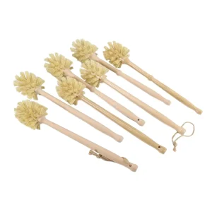 FF5810 Natural Bamboo Wood Handle Bottle Brush Eco Friendly Sisal Cleaning Brush Reusable Kitchen Bottle Brush