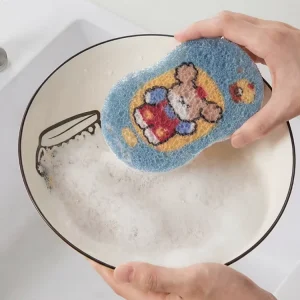 FF5862 Eco friendly Home Use Cleaning Cellulose Sponge Wood Pulp Dish Scrubber Kitchen Dish Washing Scrub Pad