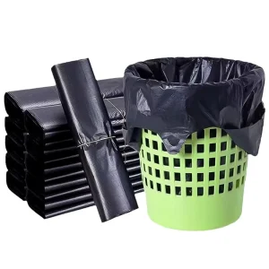 FF5871 32*52cm Multipurpose Home Kitchen Office Small Garbage Bags Thick Leakproof Black Trash Bags with Handles