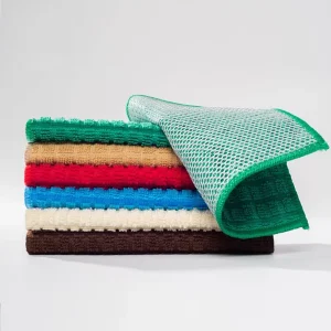 FF5963 Steel Wire Kitchen Dishwashing Rag Double Side Microfiber Cleaning Cloth Non Scratch Wire Dish Cloths