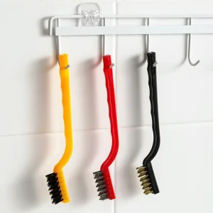 FF6000 3Pcs Kitchen Cooktop Stove Cleaning Brush Rust Dirt Paint Scrubber Heavy Duty Steel Wire Bristle Scrub Brush