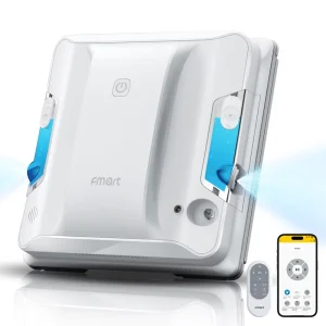 FMART Double Water Spray Square Window Cleaning Robot Dual 25ml Tanks Powerful Suction Intelligent Navigation Brushless Motor