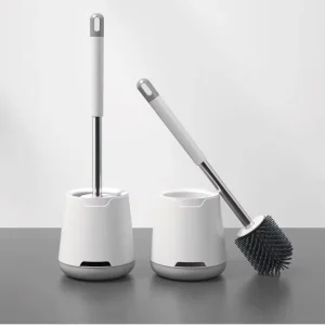 Factory Bathroom Wall Mounted Scrub WC Cleaning Toilet Brush Set Clean Rubber TPR Silicone Toilet Brush with Handle
