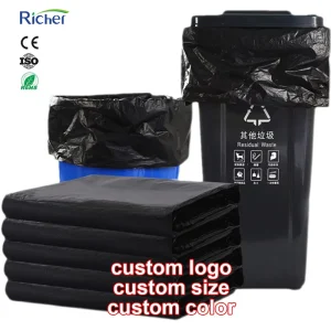 Factory Black Trash Bags Heavy Duty for Home and Commercial Use
