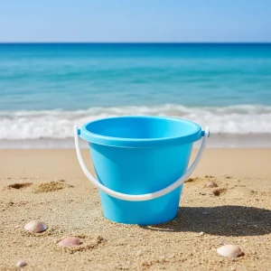 Factory Classic 8.8-Inch Plastic Pail Handle Portable Multi-Purpose Party Beach Kitchen Utility Ice Bucket
