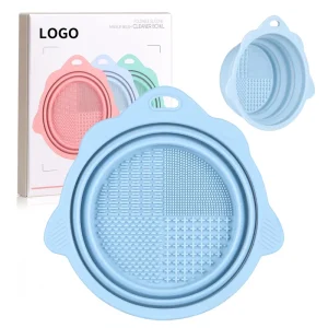 Factory Cosmetic Brush Scrubber Mat Powder Puffs Sponges Cleaning Tool Foldable Silicone Makeup Brush Cleaner Bowl