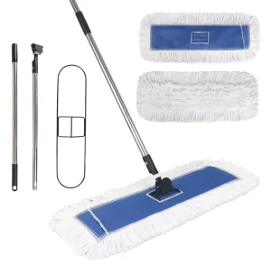 Factory Cotton Wet Mops Heavy Duty Flat Floor Dust Mop with Stainless Steel Handle with Mop Refill