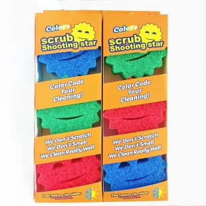 Factory Custom 3-Piece Pack Color Box Scrub Face Sponges Scouring Pads Temperature Control Scratch-Free Deep Cleaning