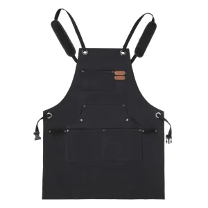 Factory Custom Adult Chef Apron 100% Cotton Canvas Waterproof Custom Logo Kitchen Aprons Tool Work Florist Garden Apron
