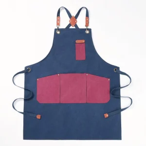 Factory Custom Adult Chef Apron Cotton Canvas Waterproof Custom Logo Kitchen Aprons Tool Work Florist Garden Stylish Apron