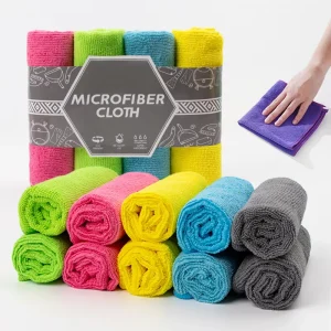 Factory Custom Household Absorbent 30*30cm Microfibre Cleaning Cloth Kitchen Wash Cloths Reusable Microfiber Dish Towel