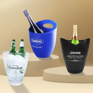 Factory Custom Ice Buckets 4L 8L 12L Acryl Plastic Oval Ice Buckets Beverage Tubs Ice Buckets for Wedding
