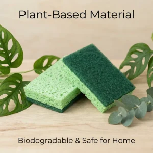Factory Custom Kitchen Scrub Wood Pulp Dish washing Non scratch Scouring Pad Household Cleaning Cellulose Sponge