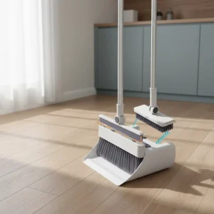 Factory Customization White 4 in 1 pp Home Broom and Dustpan Set for Indoor and Outdoor