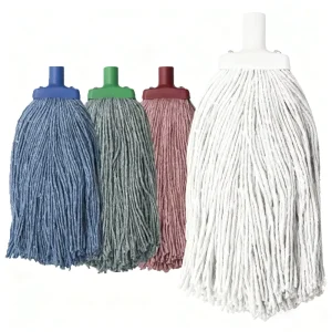 Factory Customized Recycled Cotton Yarn Wet Mop Head With Customized Colorful Plastic Accessory
