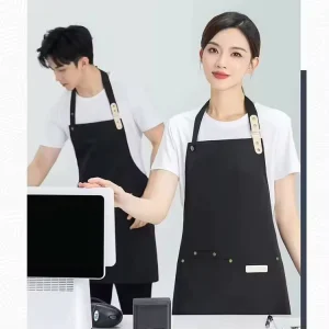 Factory Customizes Waterproof and Oil-resistant Canvas Aprons for Cafe Restaurant and Bar Uniforms