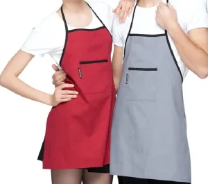 Factory Direct 100% Cotton Kitchen Apron Fashion Promotion Fast Food Restaurant Uniform Apron With Logo