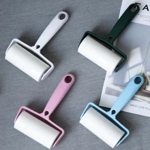 Factory Direct 10cm Straight Handle Lint Roller Replaceable Sticky Paper Roll Tearable Lint Roller for Pet Clothes Hair Removal