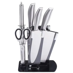 Factory Direct 4CR13 Stainless Steel Kitchen Cutting Knives Set 6 Piece Sharp Full Stainless Steel Handles Eco Friendly Custom
