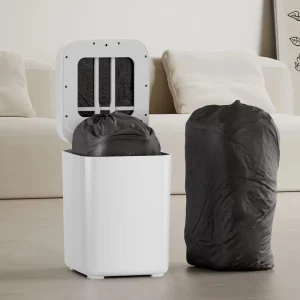Factory Direct Automatic Trash Bin 17L White Minimalist Design Auto Seal Smart Waste Bin Patent Product