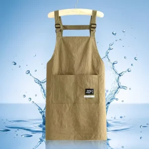 Factory Direct Custom Logo Water Repellent Bib Apron Polyester Long Sleeve Chef Kitchen Cooking Work Apron Unisex