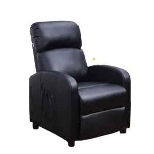 Factory Direct European Style Black PU Massage Cinema Recliner Sectional Sofa High-Density Foam Stainless Steel