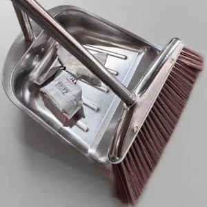 Factory Direct High Quality Stainless Steel Thickened Garbage Shovel Broom Indoor Outdoor Home Broom Dustpan Set