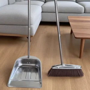 Factory Direct Home Broom Dustpan Set Stainless Steel Thickened Garbage Shovel Broom Indoor Outdoor