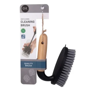 Factory Direct Household Easy Grip Bamboo Handle Cleaning Tile Scrubbing Brush