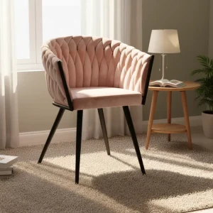 Factory Direct Luxury Velvet Dining Chair With Black Metal Legs Modern Upholstered Dining Chair for Home Kitchen